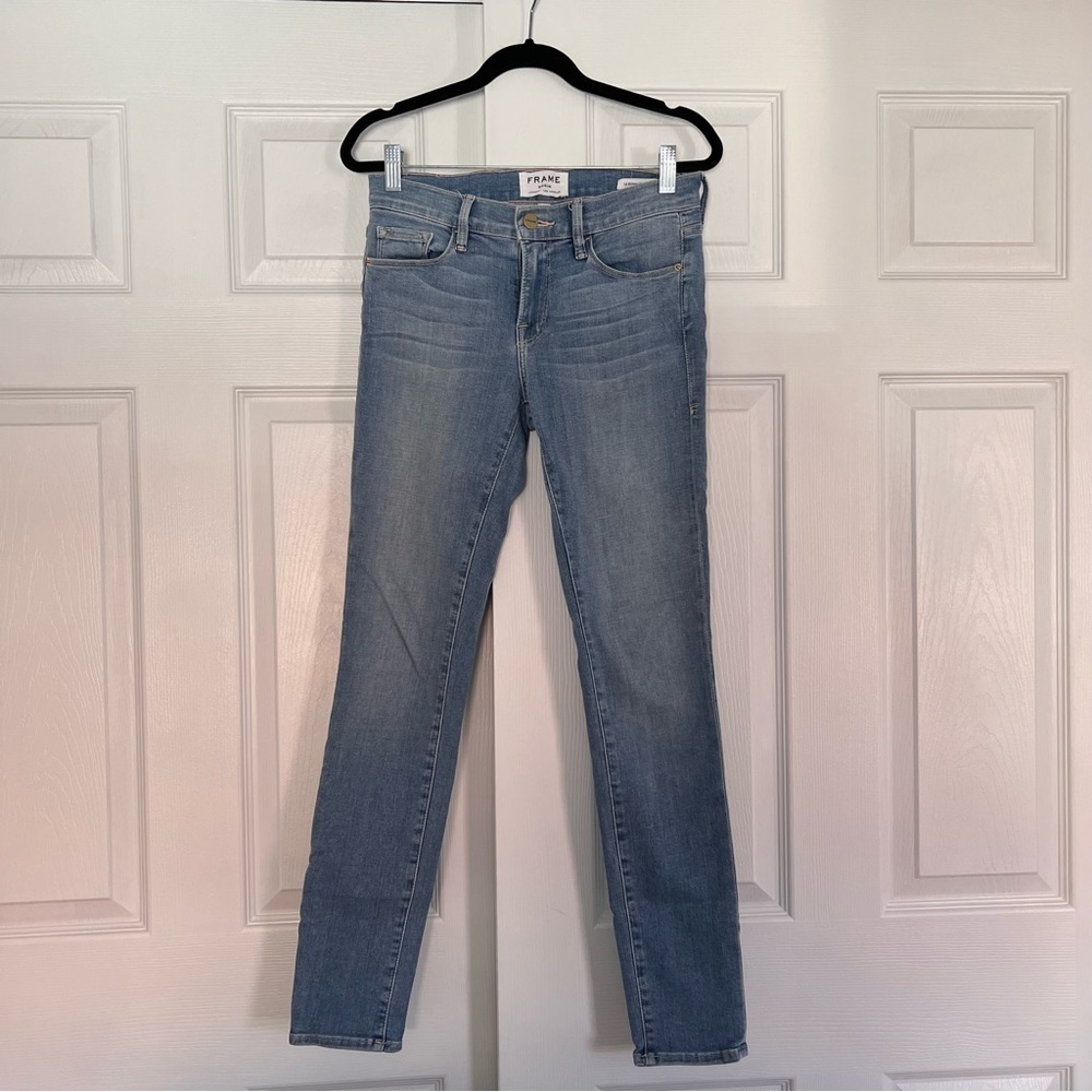 Frame Denim MidRise Le Skinny De Jeanne in Antibes - Picture 4 of 6
